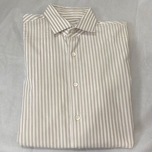 Salvatore Ferragamo light brown Striped Dress Shirt S